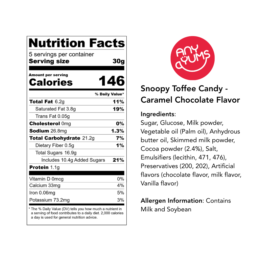 Snoopy Toffee Candy 150g - Caramel Chocolate Flavor